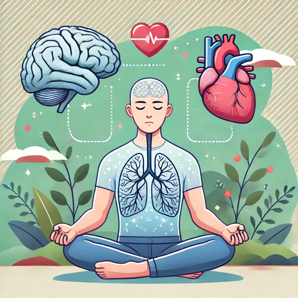 DALL·E-2024-12-28-01.48.20-A-refined-and-visually-clear-cartoon-style-illustration-for-The-Science-Behind-Breathing-and-Stress-Relief.-The-image-features-a-person-sitting-calm Best Breathing Exercises for Stress: A Comprehensive Guide